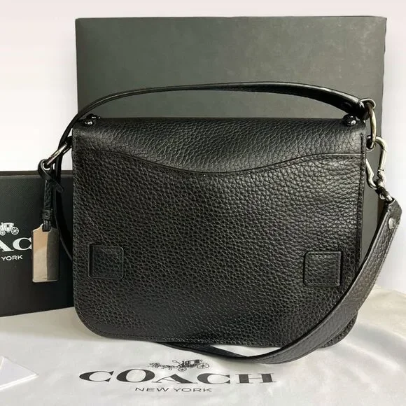 🖤🩶Coach Swagger Saddle / Shoulder Bag Black w/ Rivets & Gunmetal Hardware $400 - Picture 6 of 17